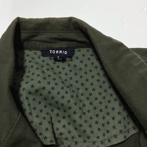 Torrid Blazer Olive Green Button Front Pockets Torrid Size 2 - Picture 10 of 12
